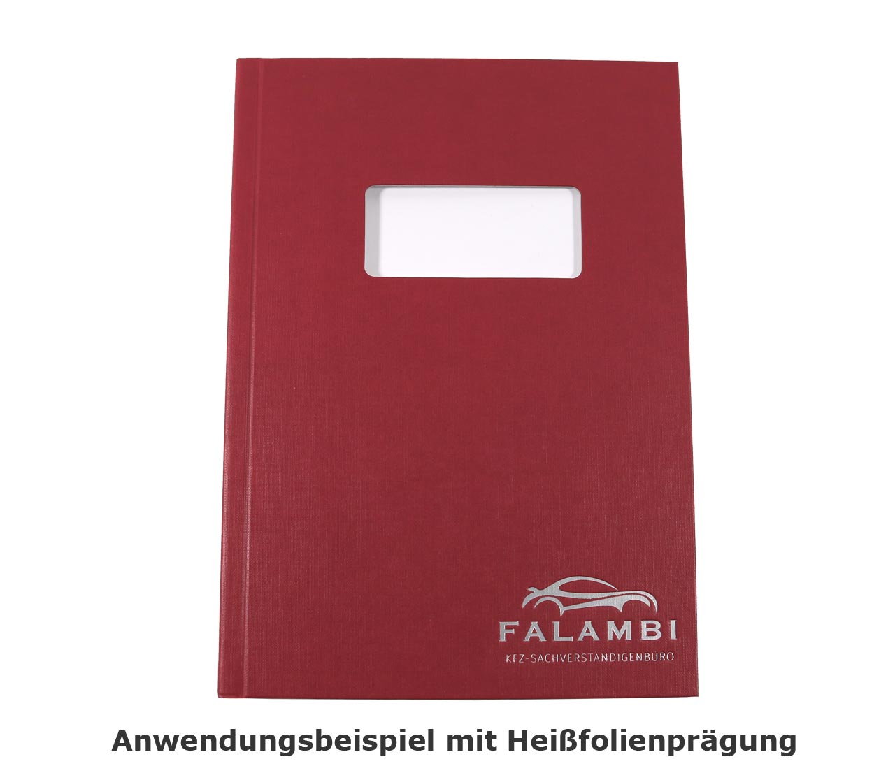 Leitz Buchbindemappen, 14.0 mm - bordeaux mit Fenster 102x75mm