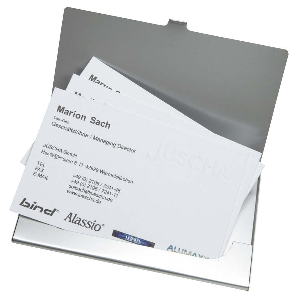 0334 Alassio Visitenkartenetui, aus Aluminium, matt silber