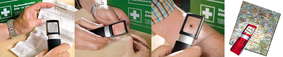 271_7599_Anw1 WEDO Rechtecklupe mit LED-Beleuchtung, 15er Display