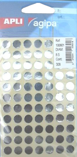 agipa Markierungspunkte, rund, selbstklebend, silber
