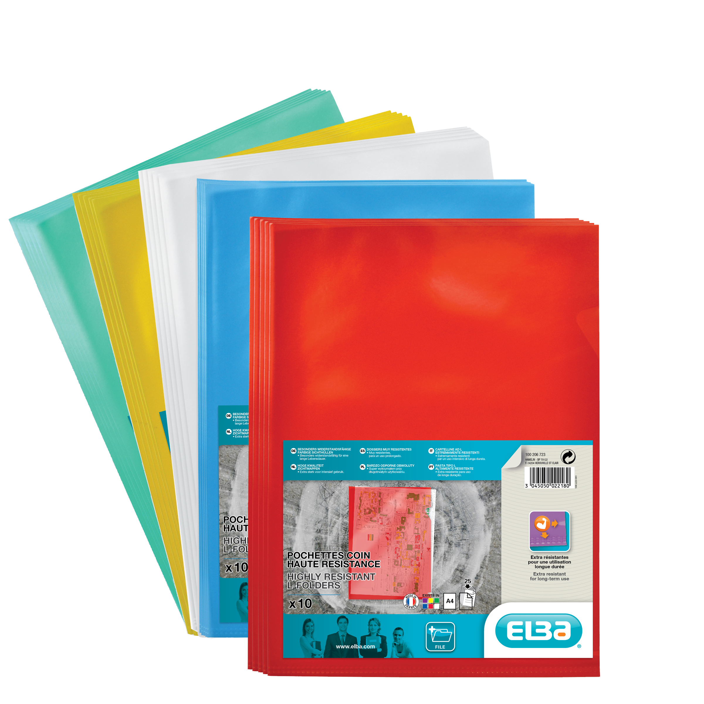 10020672058934a35b0a19 ELBA Sichthüllen, transparent, DIN A4, aus PVC, sortiert