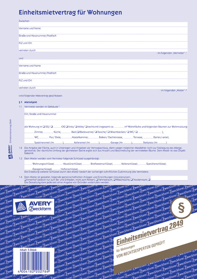 AVERY Zweckform Vordruck ´Testament´, 220 x 163 mm