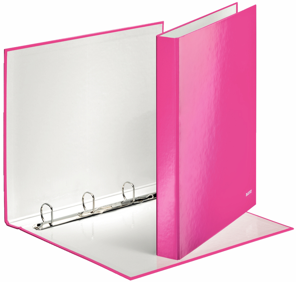 80424223_pink LEITZ Ringbuch WOW, DIN A4, Hartpappe, pink