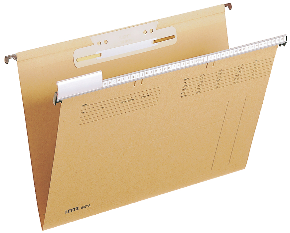6130-Anw LEITZ Einsteck-Heftstreifen, 38 x 158 mm, PVC, sand
