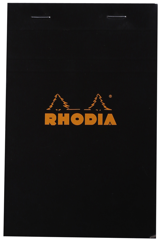 142009C_fac RHODIA Notizblock No. 14, 110 x 170 mm, kariert, schwarz