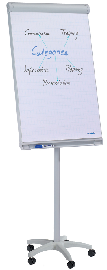 FC41 FRANKEN Flipchart Standard Mobil, 670 x 950 mm, hellgrau