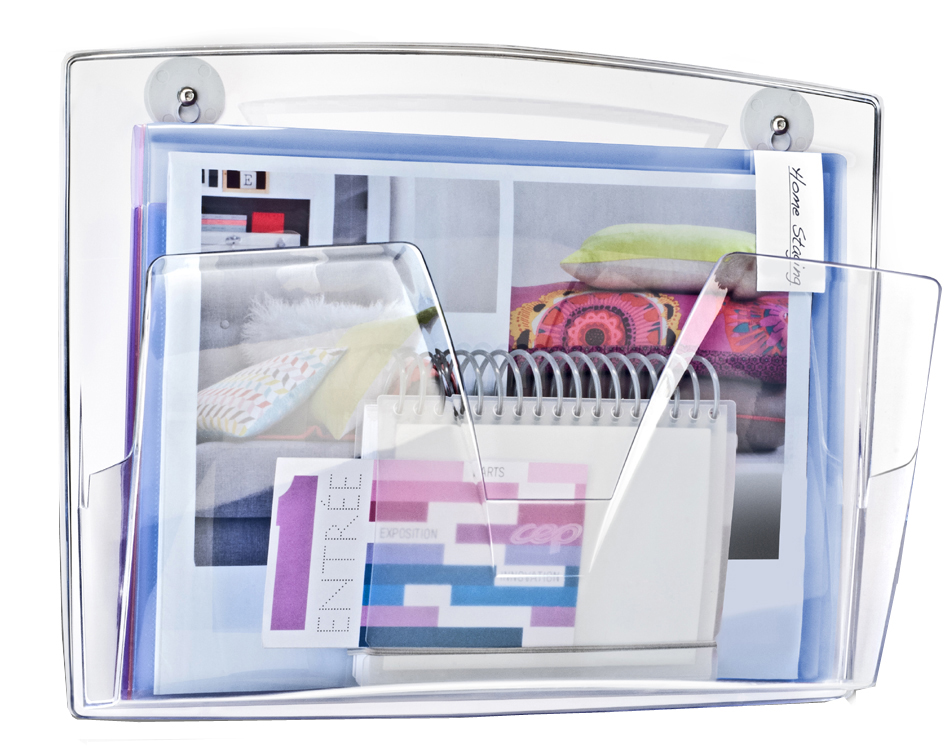 170M_cr_situ_DT58932f53dffc7 CEP Wandprospekthalter, magnetisch, DIN A4, 1 Fach, grau