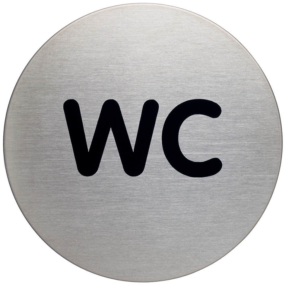 4907_23 DURABLE Piktogramm ´WC´, Durchmesser: 83 mm, silber