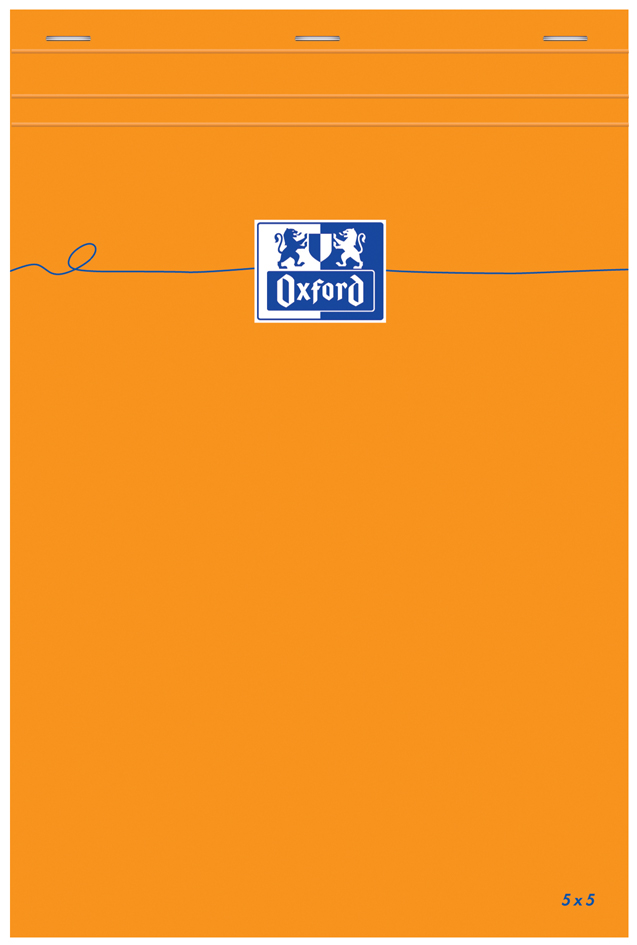 100108050 Oxford Notizblock, 210 x 315, kariert, 80 Blatt, orange