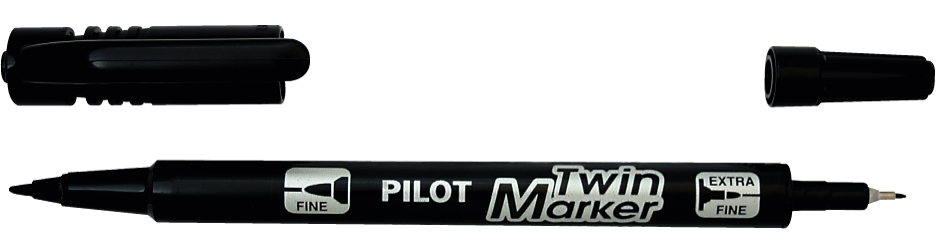 SCA-TM-B-BG589b29b371959 PILOT Permanent-Marker ´Twin Marker´, extra fein, schwarz