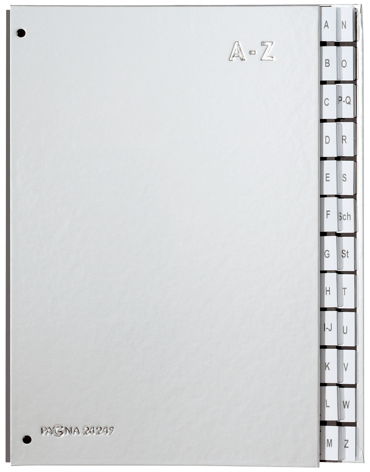 24249-14589346a047058 PAGNA Pultordner Color, DIN A4, A - Z, 24 Fächer, silber