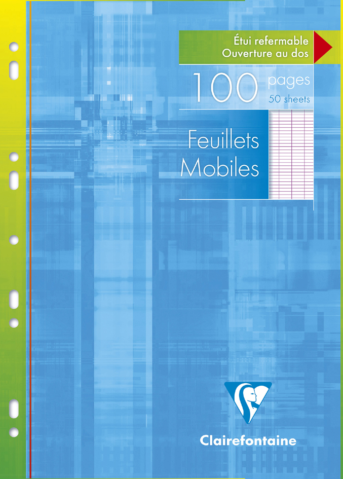 87000383 Clairefontaine Feuillets mobiles, A4, Séyès, 100 pages