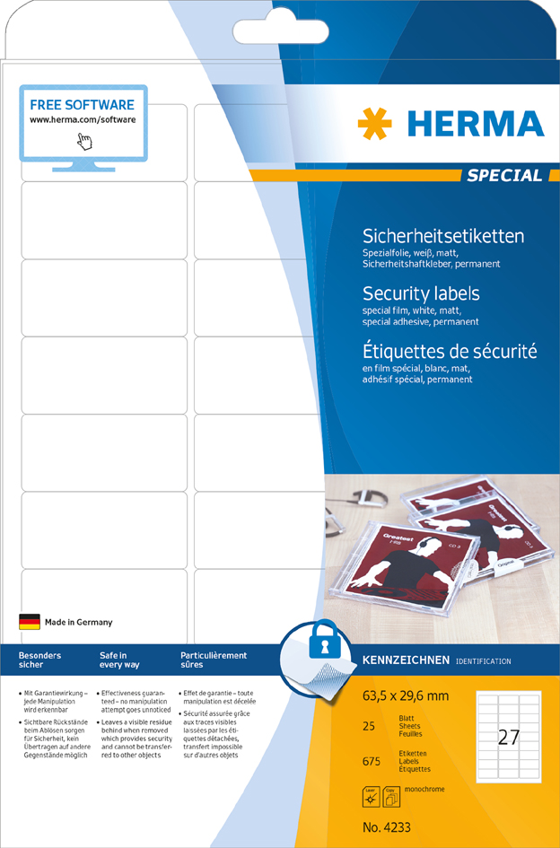 423358934dd6335ef HERMA Verschlussetiketten SPECIAL, Durchmesser: 40 mm, weiß