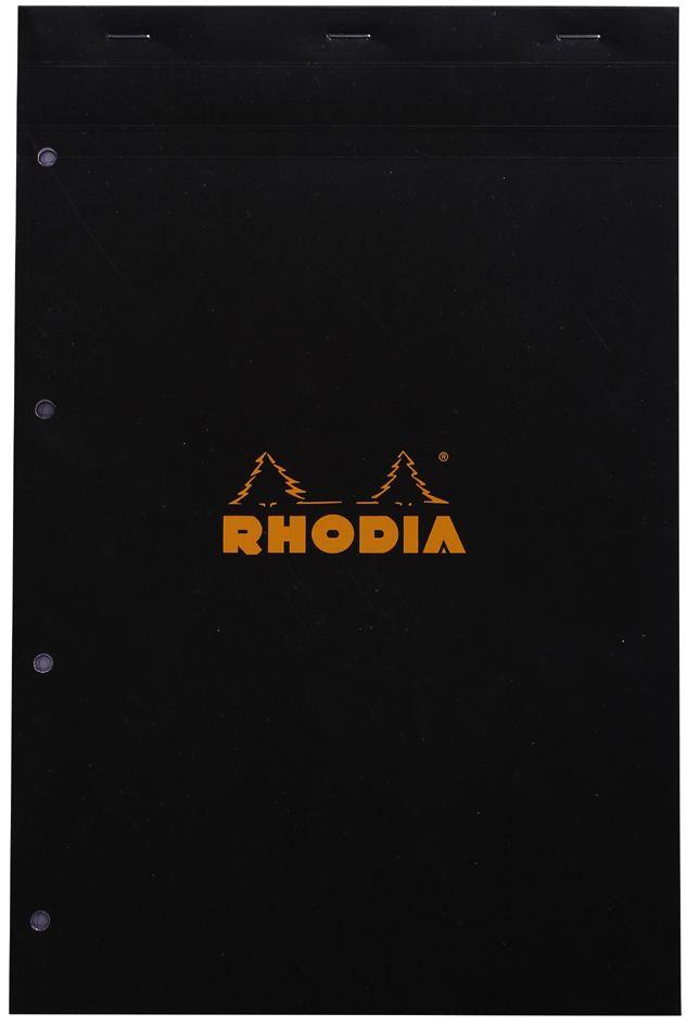 202009C_fac RHODIA Notizblock No. 20, DIN A4+, kariert, schwarz
