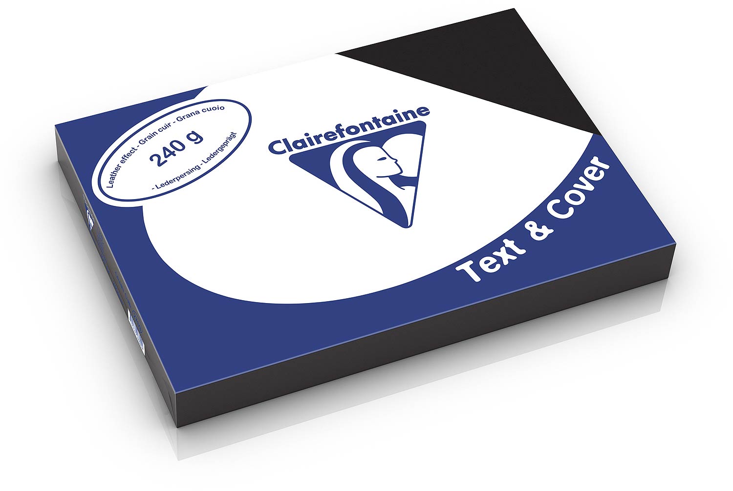 64ca7fc5ce4c06ecf025e8c70531844c Clairefontaine Einbanddeckel, Lederstruktur, 240 g/m² - schwarz - schwarz