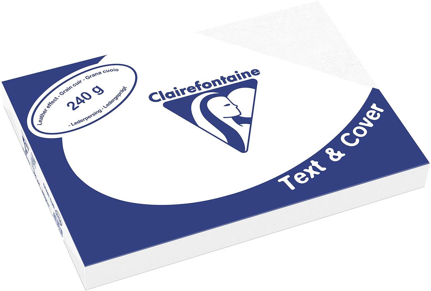 009532c007876203bc0cb39669a52a30 Clairefontaine Einbanddeckel, Lederstruktur, 240 g/m² - weiß