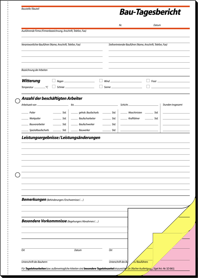 sigel Formularbuch ´Rapport/Tagesrapport´, 105 x 200 mm, SD