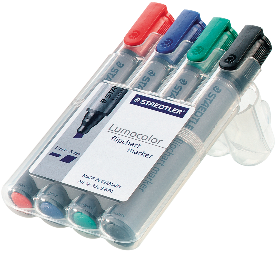 356B_WP4_offen STAEDTLER Lumocolor Flipchart-Marker 356, 4er Etui