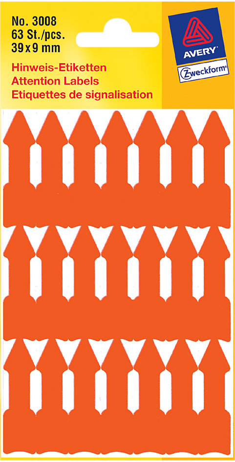 3008 AVERY Zweckform Hinweisetikett ´Hinweispfeile´, 39 x 9 mm