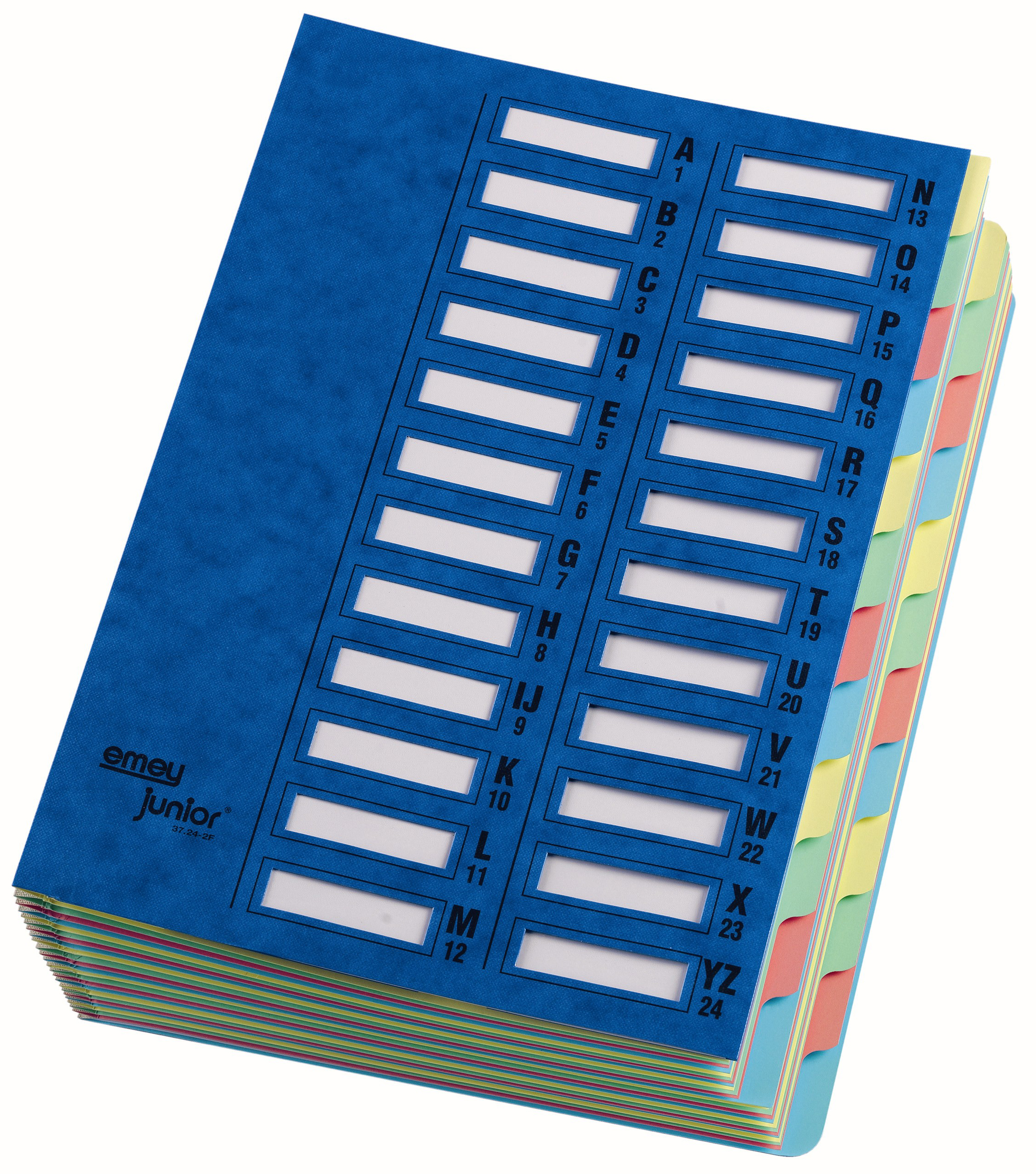 37-24-bleu emey Ordnungsmappe Junior, 24 Fächer, mit Zahlenskala, blau