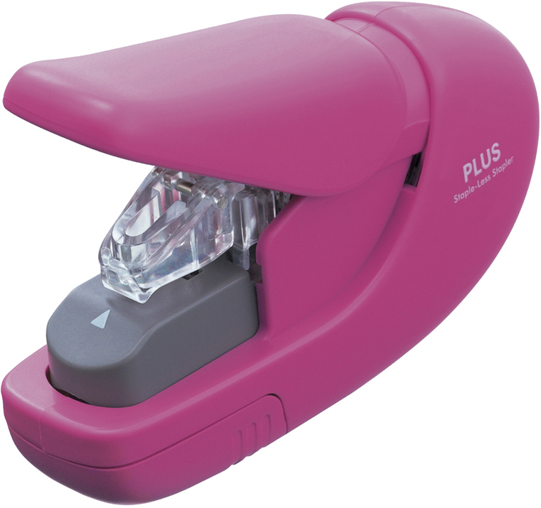 31148A158931f68f154d PLUS JAPAN Heftgerät SL-106AB klammerlos, pink