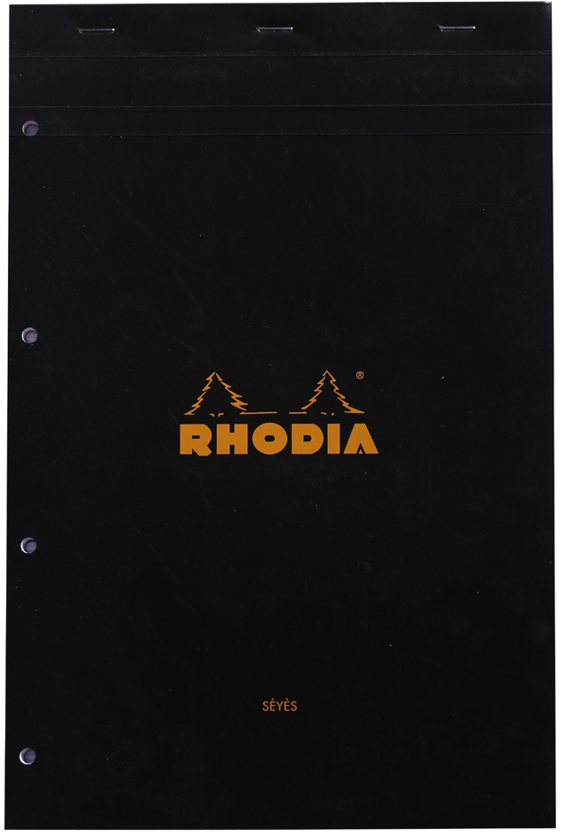 201009C_fac RHODIA Notizblock No. 20, DIN A4+, franz. Lineatur, schwarz
