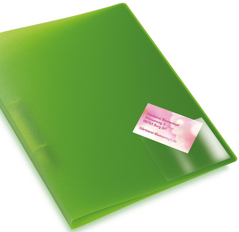 142158934e668d295 HERMA Visitenkarten-Selbstklebetaschen, 95 x 60 mm, aus PP