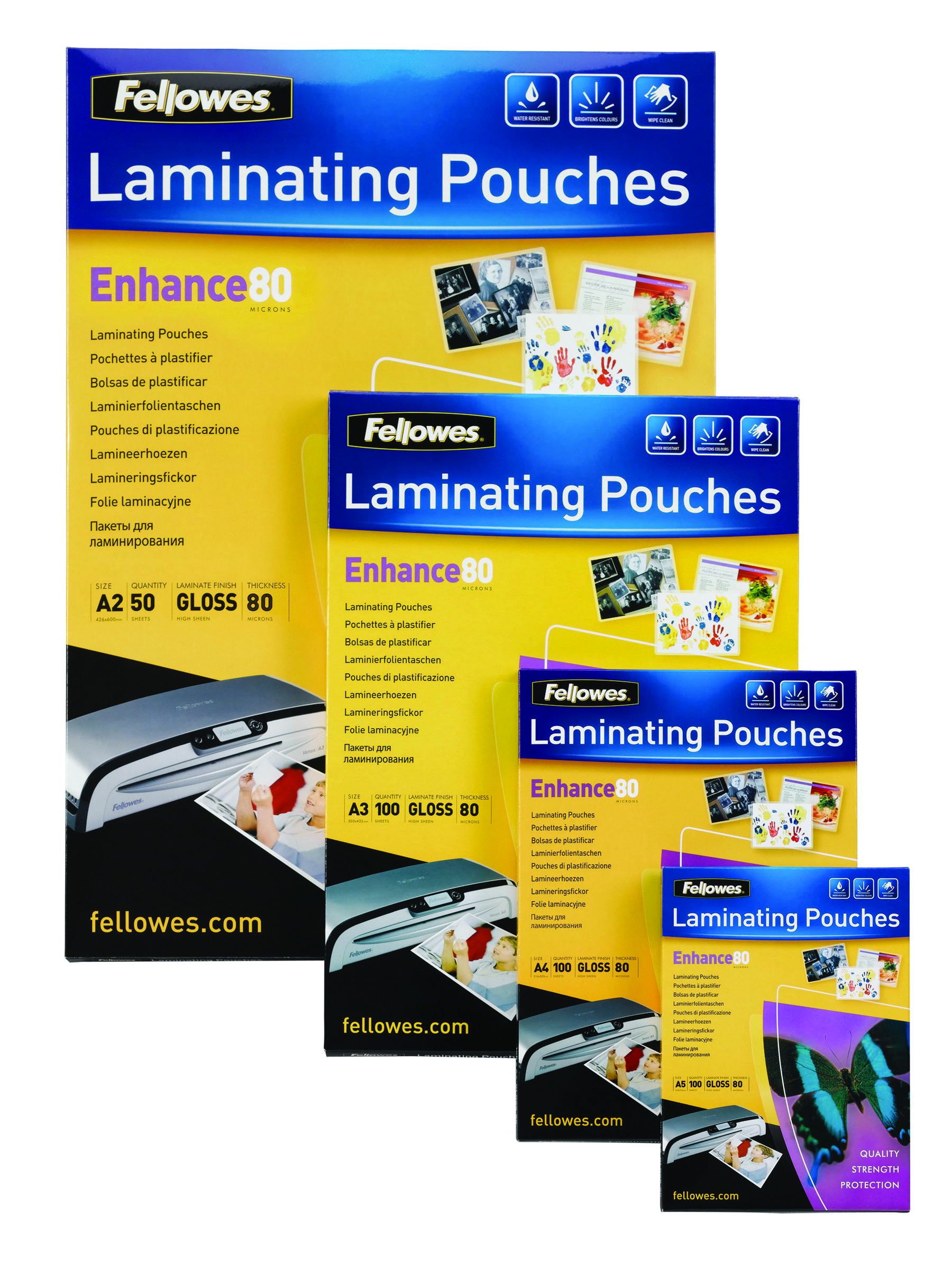 b9ad7f195137b79296afb1704e64e3d3 Fellowes Laminierfolien, 2x 80 mic, A4 216 x 303 mm