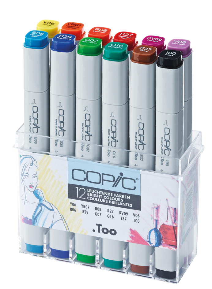 20075702 COPIC Profi Marker, 12er Set Leuchtfarben