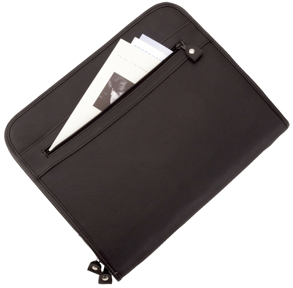 30042_ges58933f80efb75 Alassio Schreibmappe ´MILANO´, DIN A4, Lederimitat, schwarz