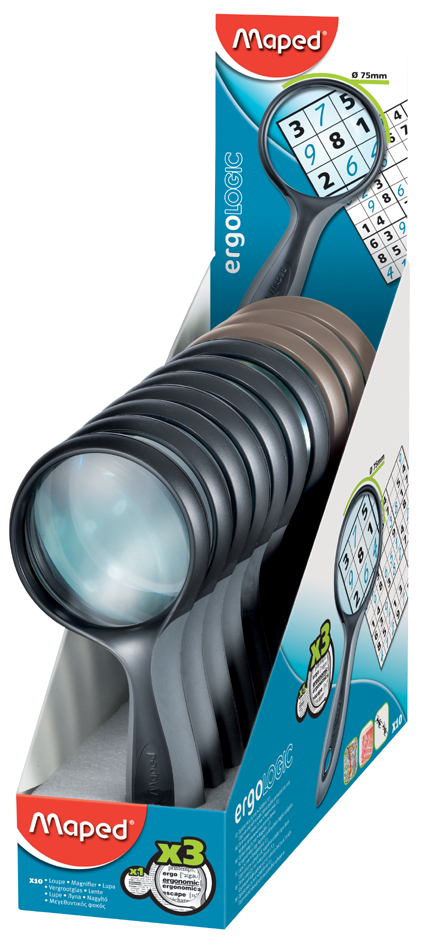 539300_pa_cd Maped Lupe mit Griff, rund, Durchmesser: 75 mm, 10er Display