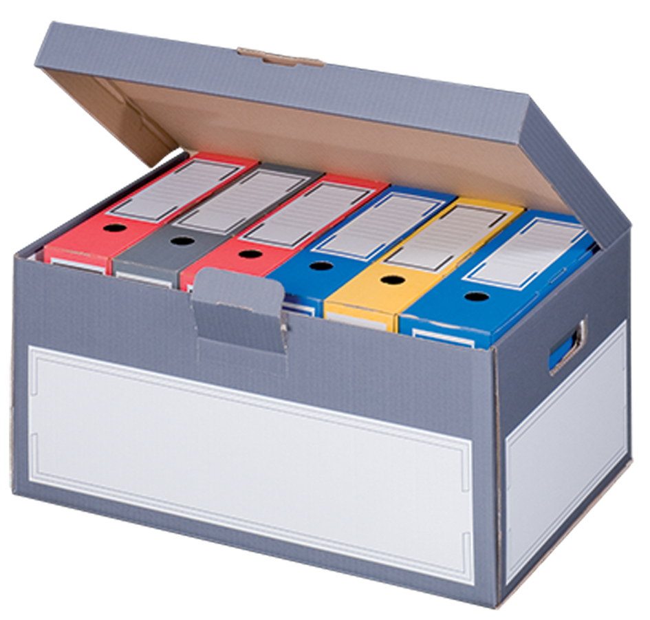 227160805 smartboxpro Archiv-Klappdeckelbox, grau