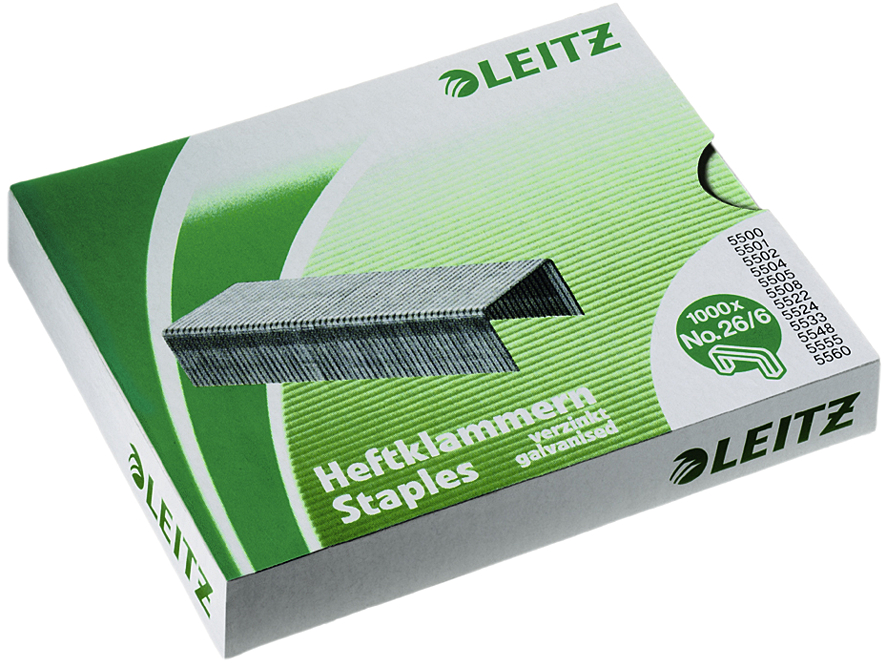 55725893668f4e406 LEITZ Heftklammern 26/6, verzinkt, Großpackung