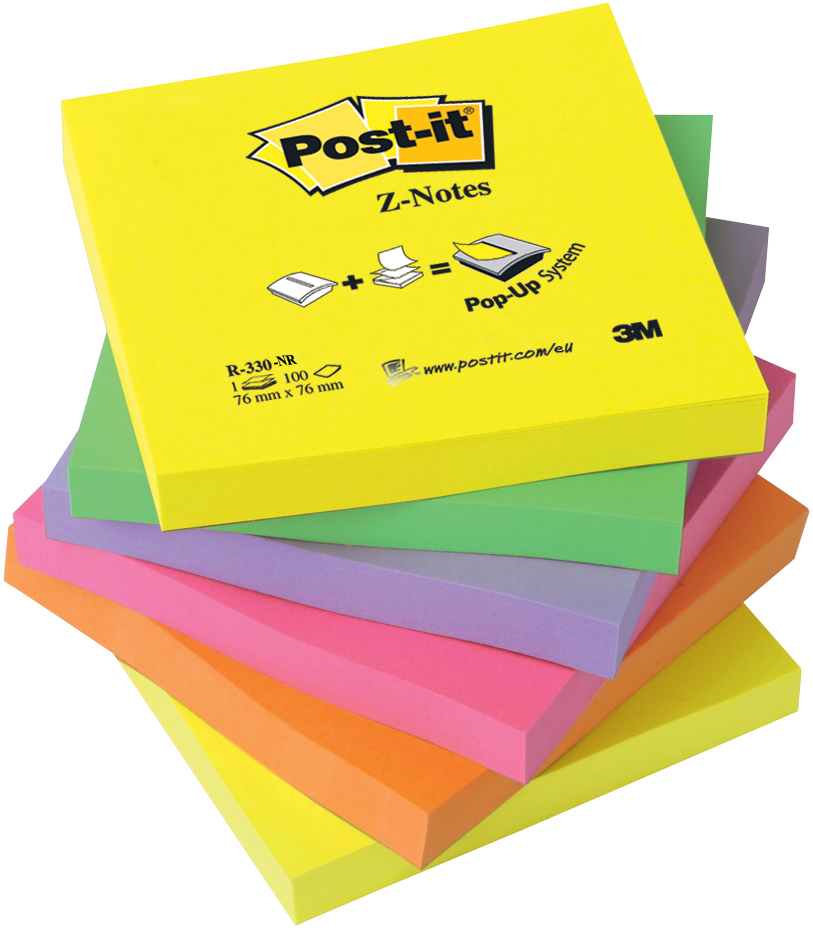 3M_R330NR_3589372c07531c Post-it Haftnotizen Z-Notes, 127 x 76 mm, 6-farbig