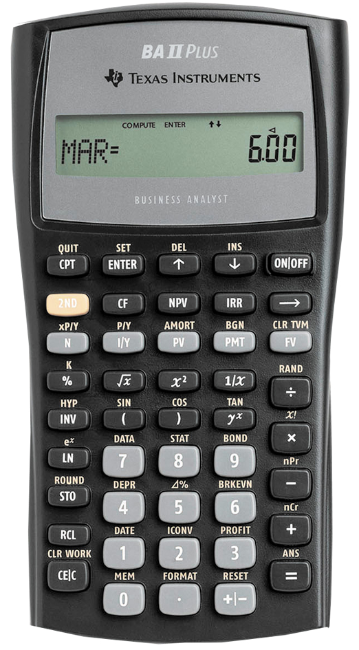 BA-II-PLUS TEXAS INSTRUMENTS Finanzrechner TI-BA II Plus