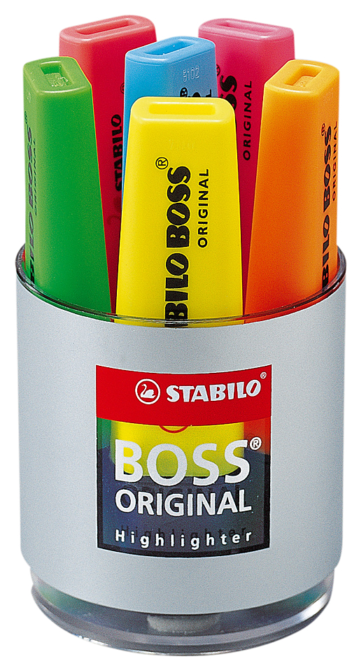 7006589337fba68e7 STABILO Textmarker BOSS ORIGINAL, 6er Rundbox