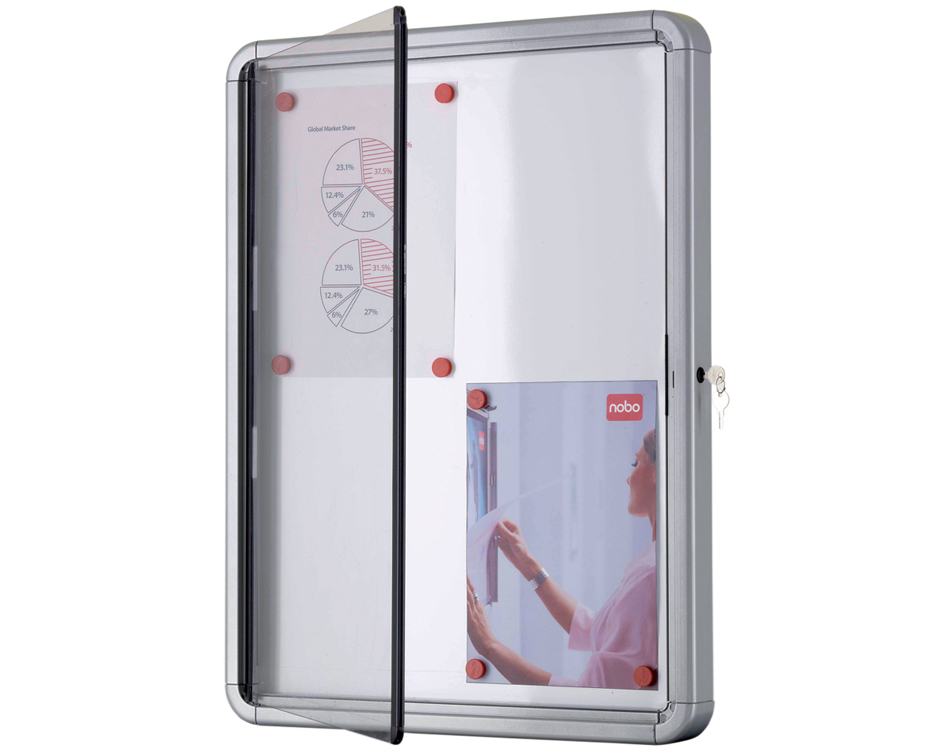 nobo Schaukasten, Metall-Rückwand, Außenbereich, 12 x DIN A4