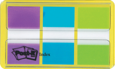 680-PBGneu Post-it Haftmarker Index, 25,4 x 43,2 mm, 3-farbig