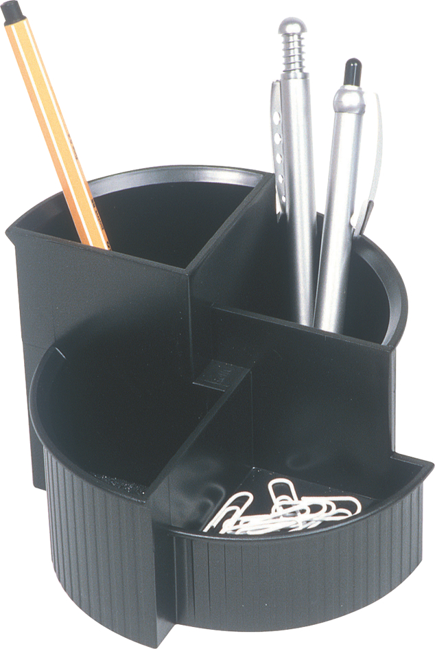 helit Multiköcher Linear, 4 Fächer, Polystyrol, schwarz
