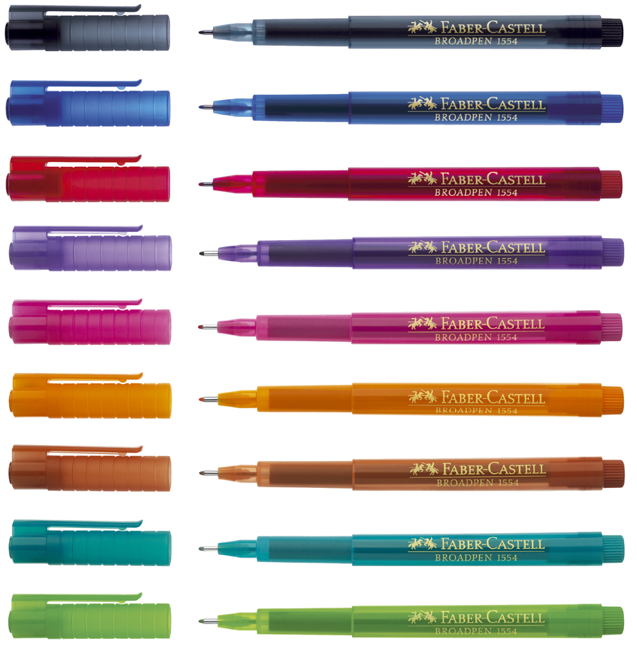 1554xx FABER-CASTELL Fineliner BROADPEN 1554, rot