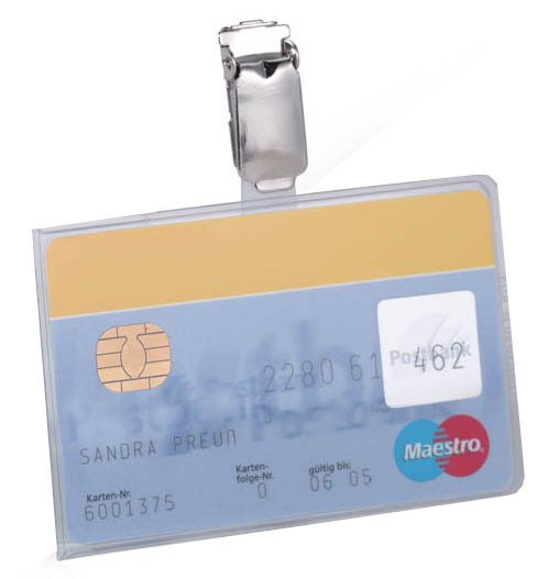 8113_19_GRP_A_LR DURABLE Namensschild, mit Clip, 54 x 85 mm, Querformat
