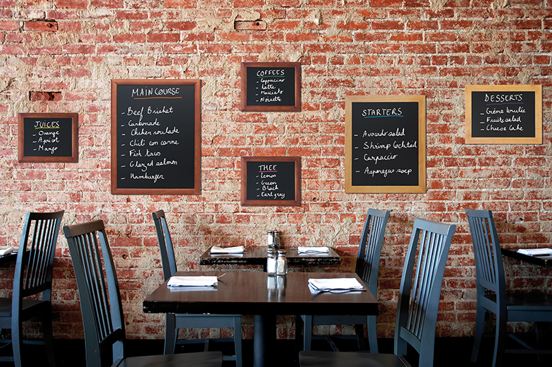 Securit Kreidetafel UNIVERSAL, mit Holzrahmen, teak