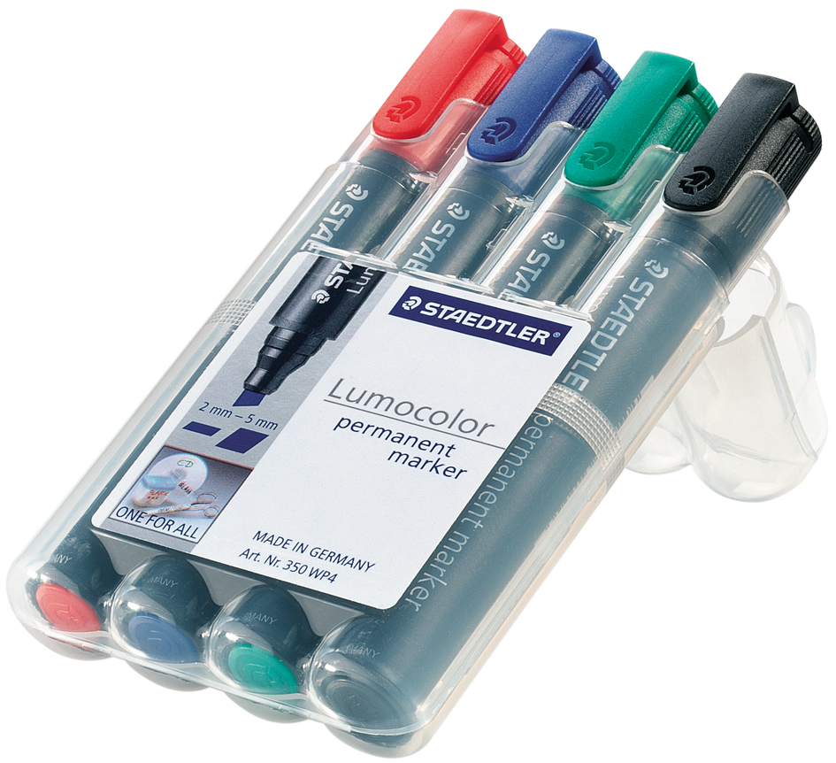 350_WP4_offen STAEDTLER Lumocolor Permanent-Marker 352, 4er Etui