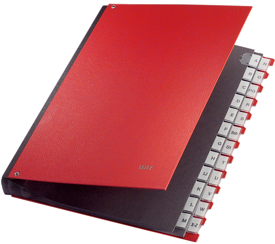 5924589366d102414 LEITZ Pultordner, A4, A-Z, 24 Fächer, Kunststoff, schwarz