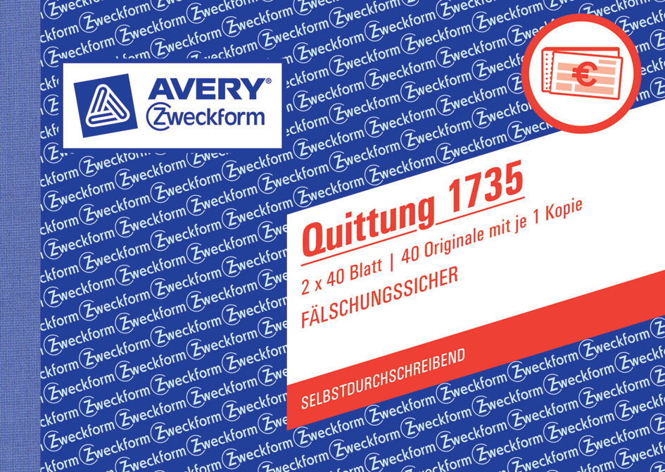 17355893585712e58 AVERY Zweckform Formularbuch ´Quittung´, SD, A6 quer