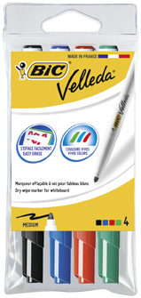 1199001744 BIC Whiteboard-Marker Velleda 1741, Rundspitze, 4er Etui