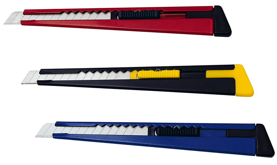 78_109 WEDO Metall-Cutter, Klinge: 9 mm, mit Clip, farbig sortiert