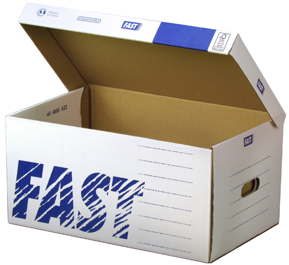 335336200 FAST Archiv-Klappdeckelbox Standard Container, aus Wellpappe