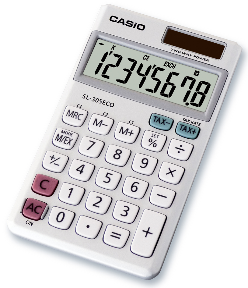 SL-305ECO CASIO Taschenrechner SL-305 ECO, Solar-/ Batteriebetrieb