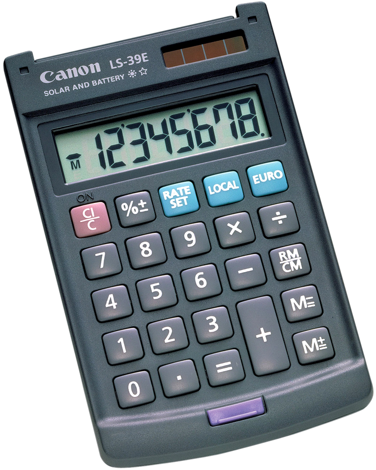 LS-39E Canon Taschenrechner LS-39 E, Solar-/ Batteriebetrieb